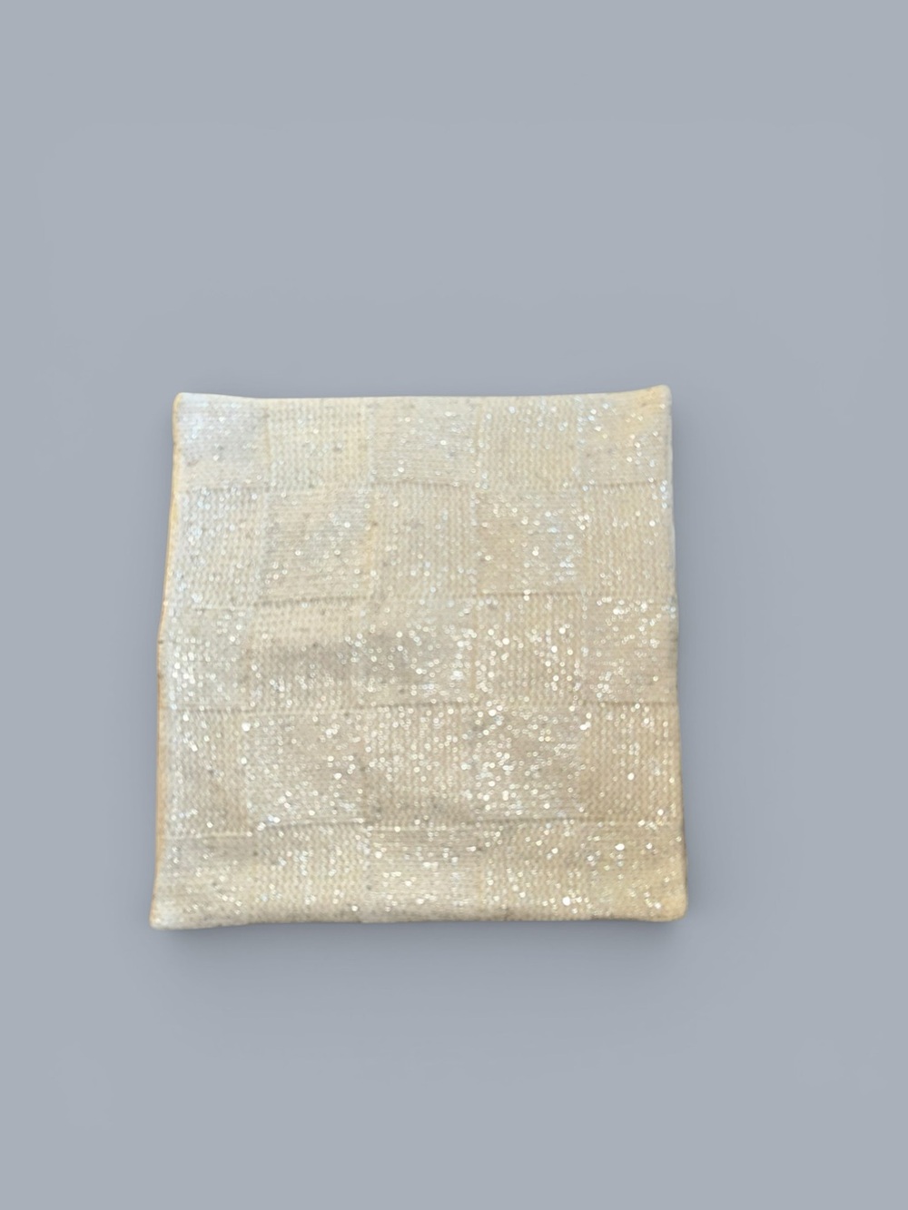 West Elm Cream Knit With Silver Threads Textured Pillow Cover 18"x18” Boho